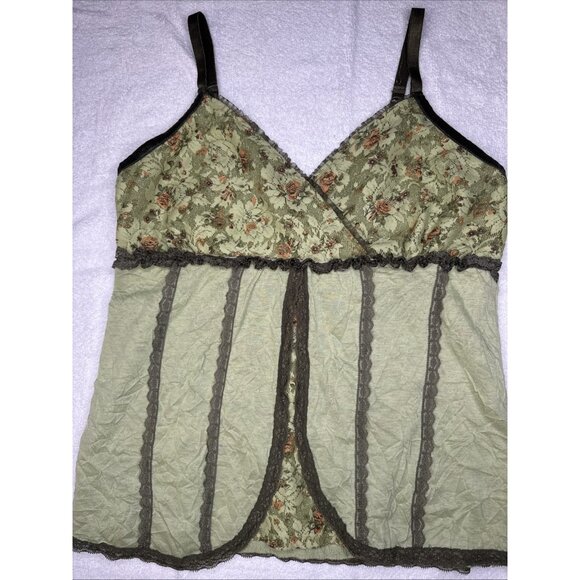 Y2K One Step Up Plus Vtg Lace Fairycore Babydoll Cami Coquette Floral Tank  1X - Picture 3 of 9